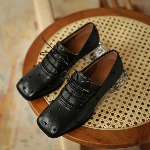 Retro String Bead Loafers woman 2021
