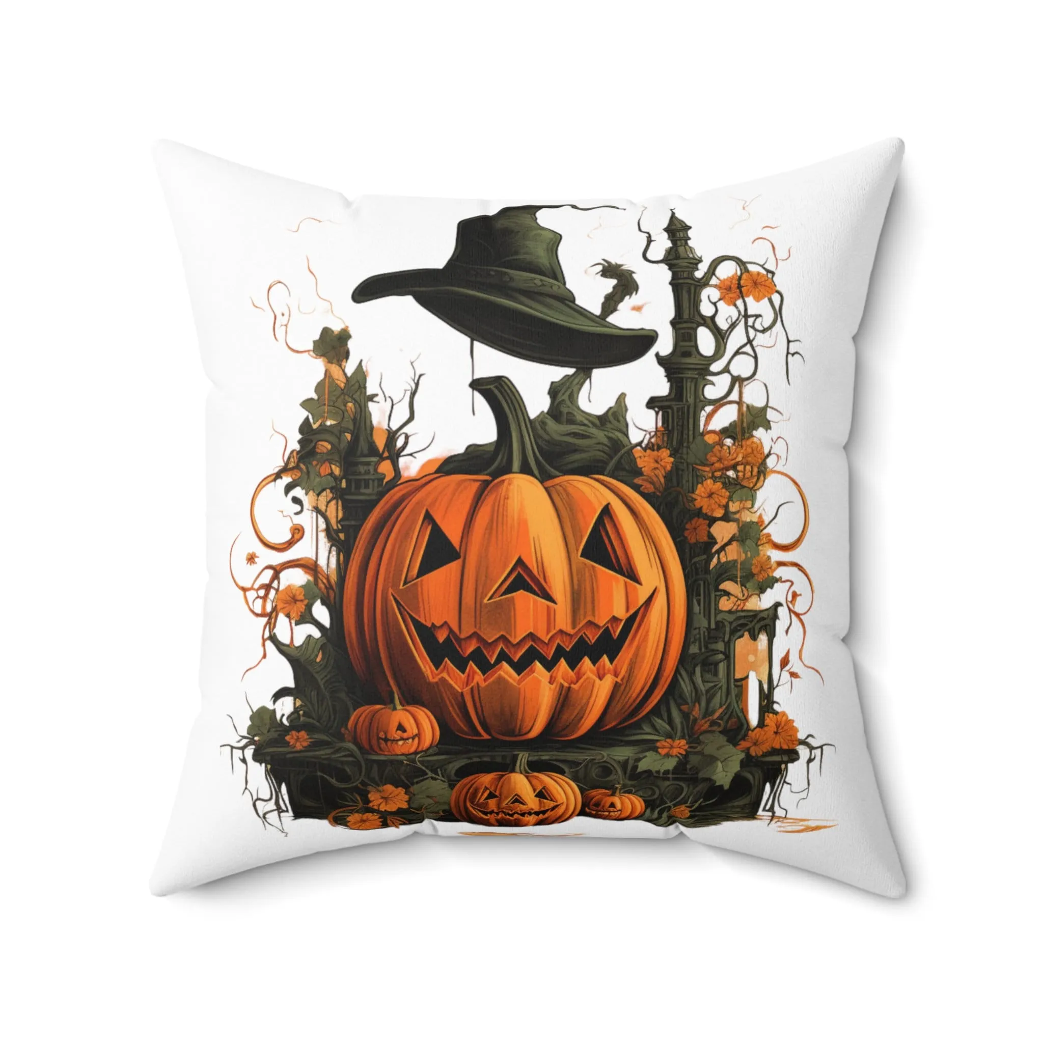 Reversible Halloween and Customizable Fall Throw Pillow - Personalize Your Autumn Decor!