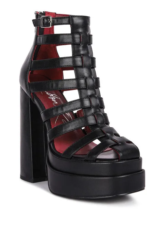 Rielle High Platform Cage Bootie Sandal