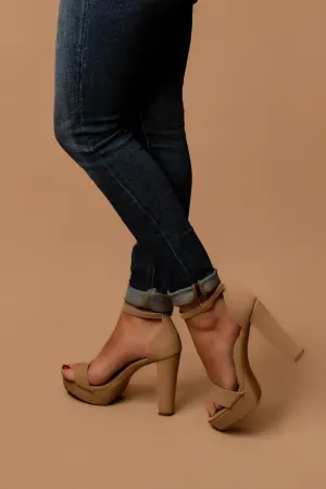 Riley Platform Heel (Tan Nubuck)
