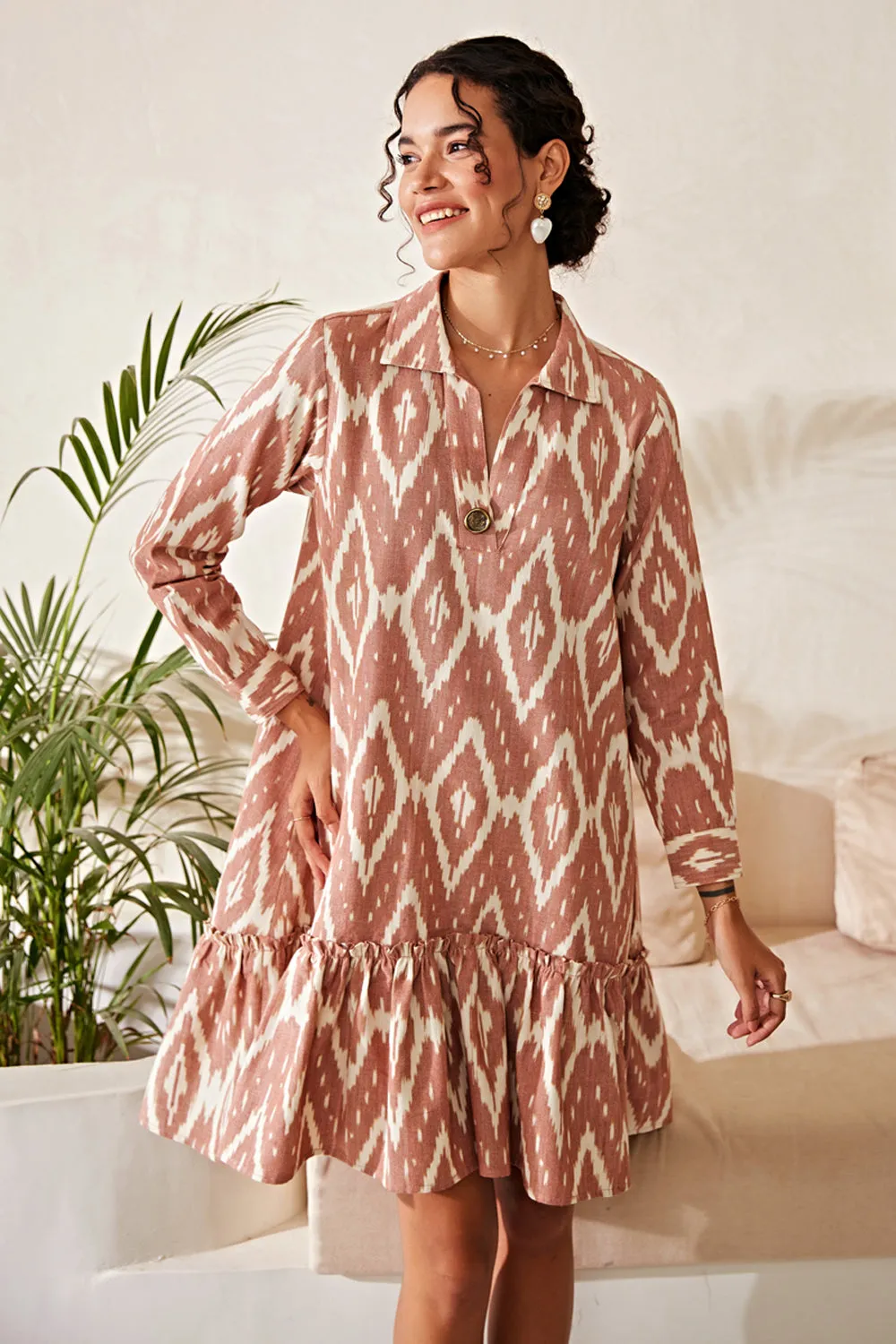 Rise and Fall Ikat Dress