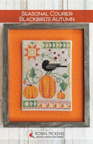 Robin Pickens - Seasonal Courier: Blackbird's Autumn - Cross Stitch Pattern