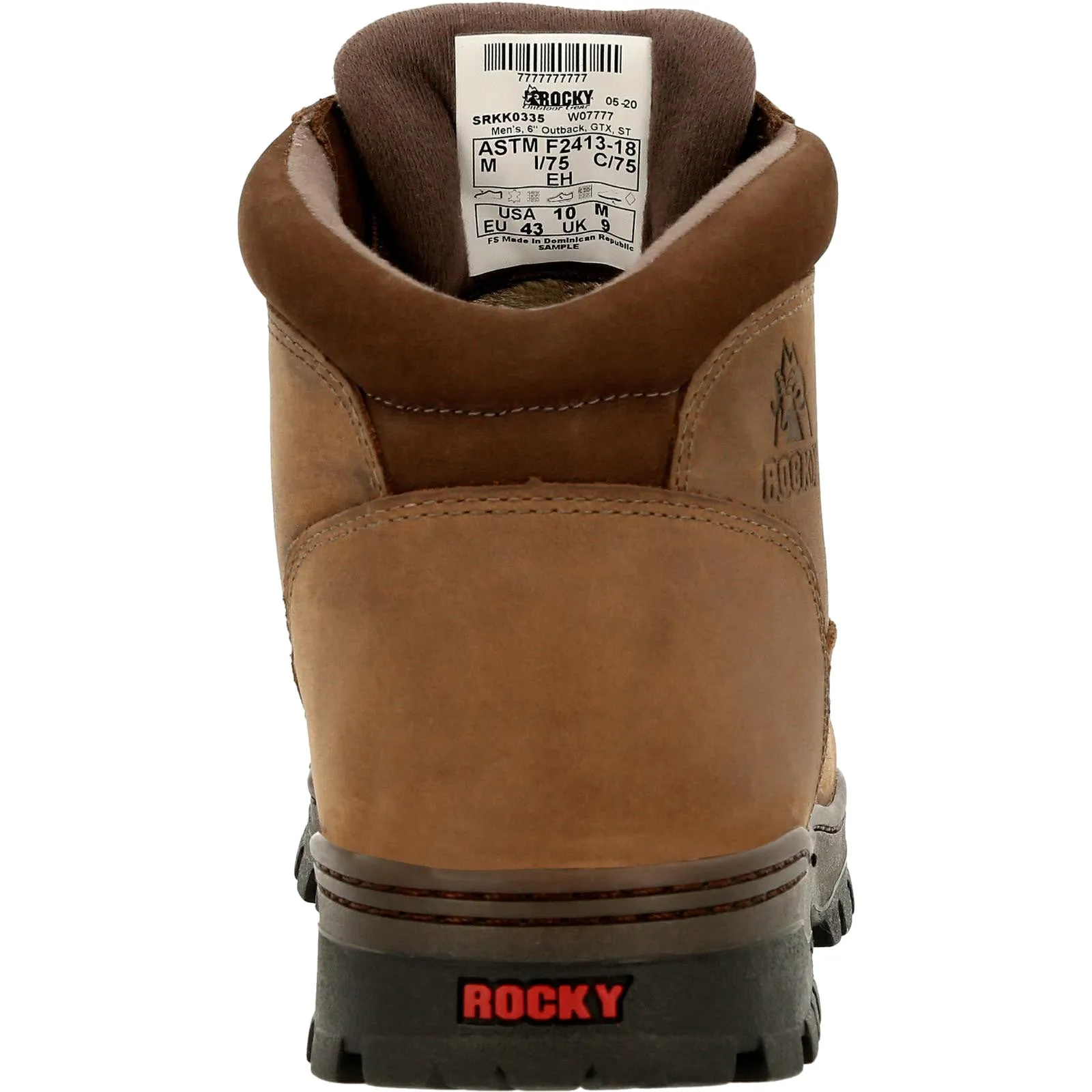 Rocky Outback Gore-Tex WP Steel Toe RKK0335 Mens Brown Wide Work Boots