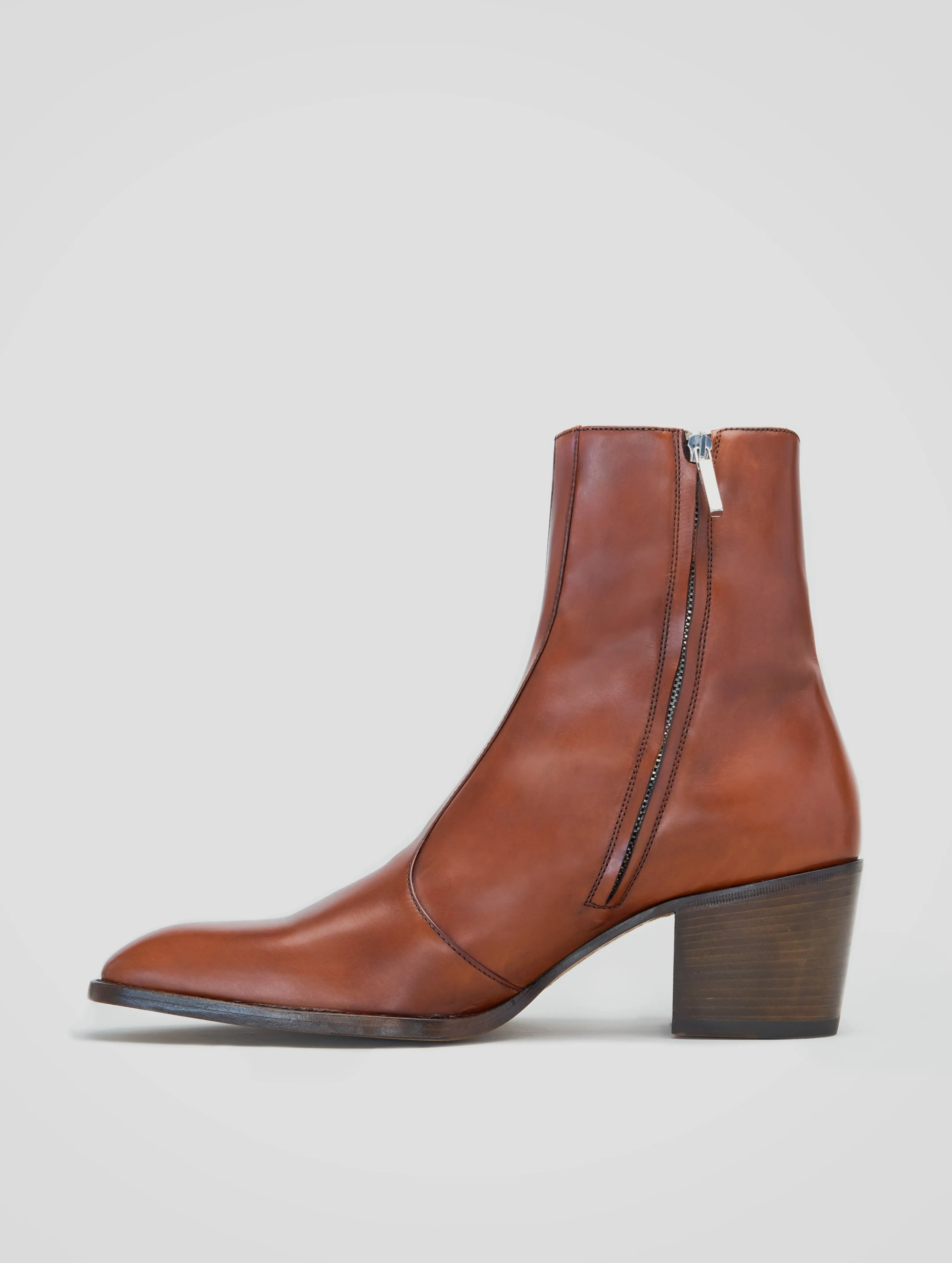 ROMAN 60MM ANKLE BOOT IN BRICK CALFSKIN