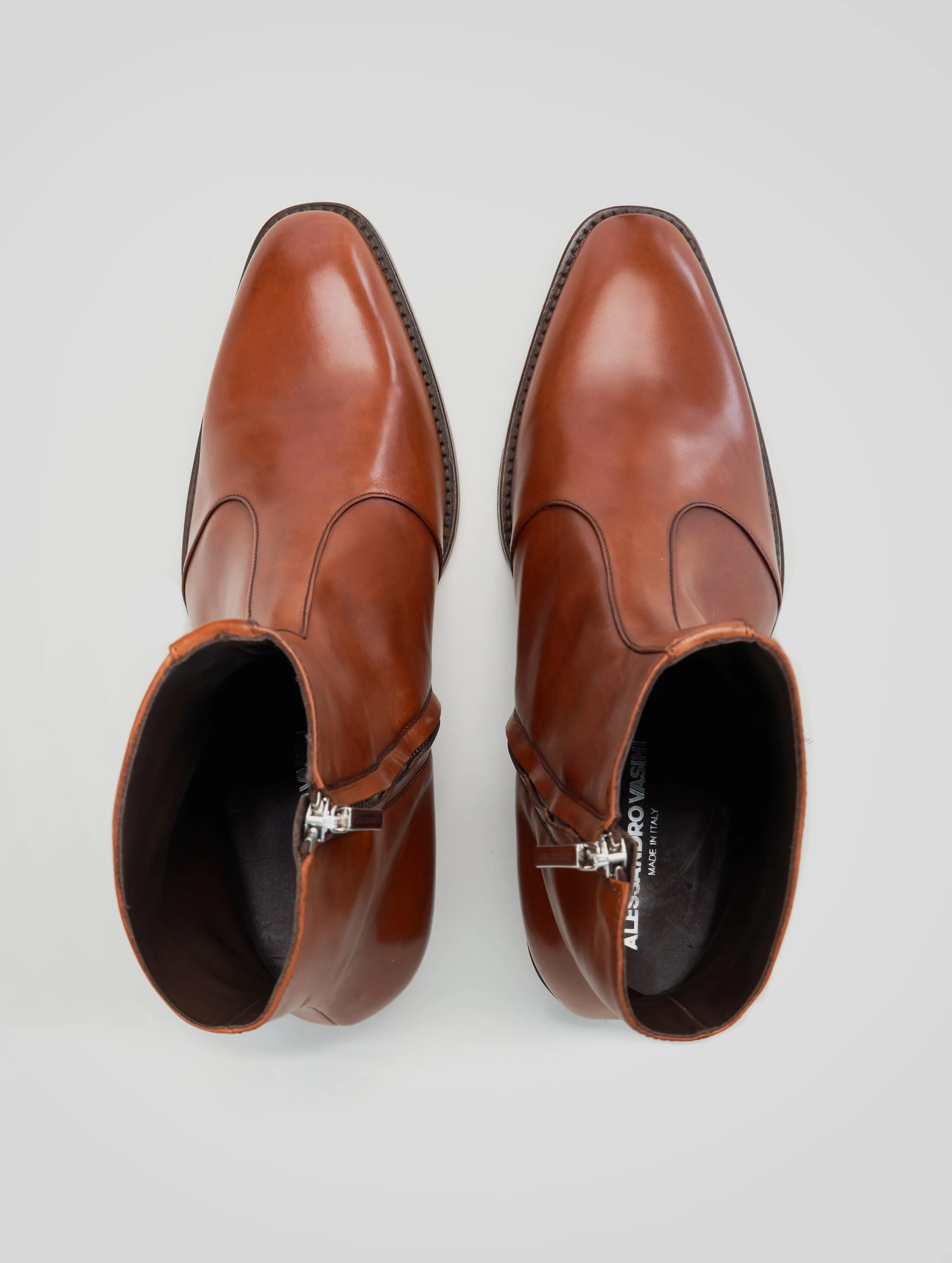 ROMAN 60MM ANKLE BOOT IN BRICK CALFSKIN