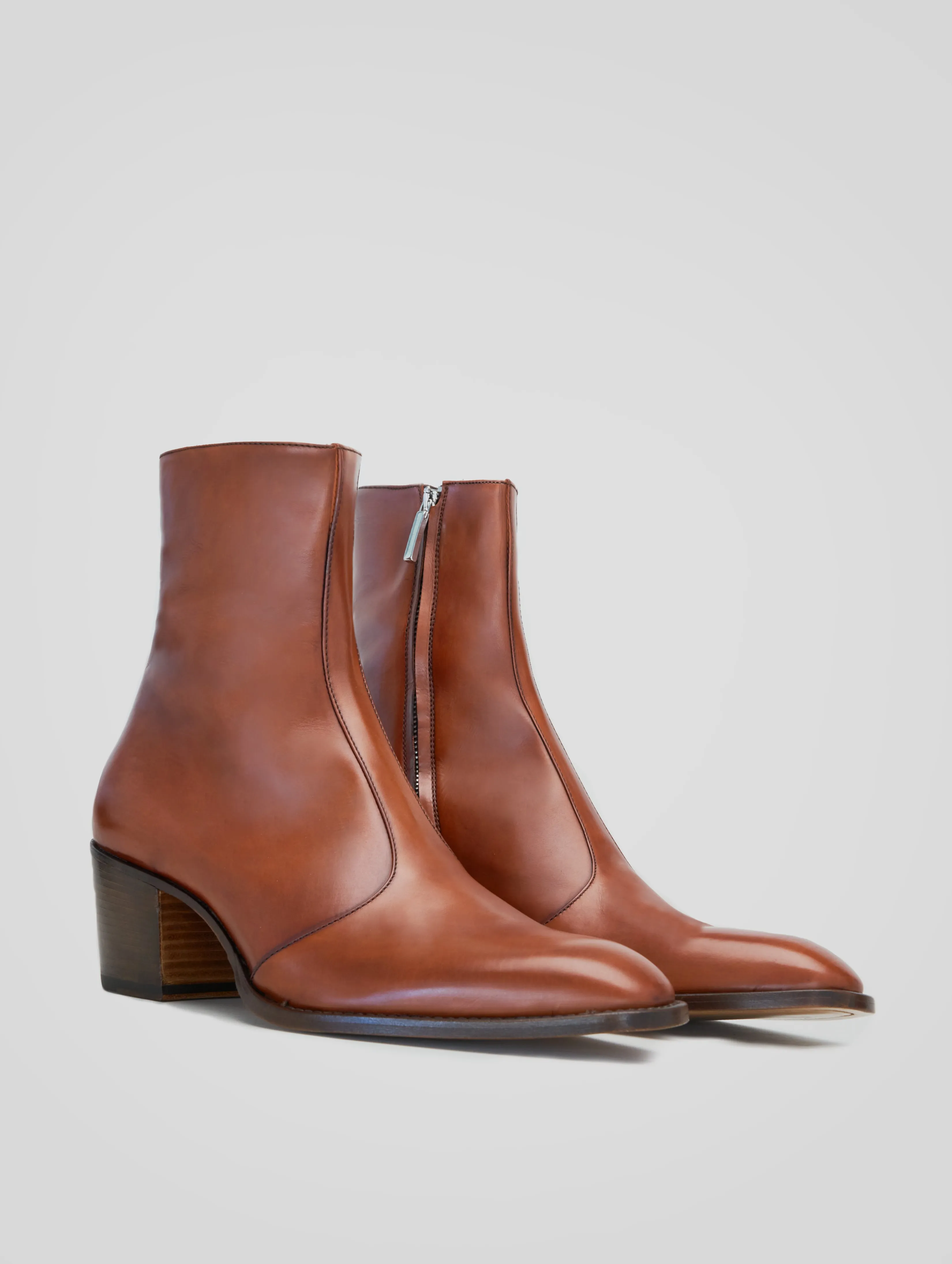 ROMAN 60MM ANKLE BOOT IN BRICK CALFSKIN
