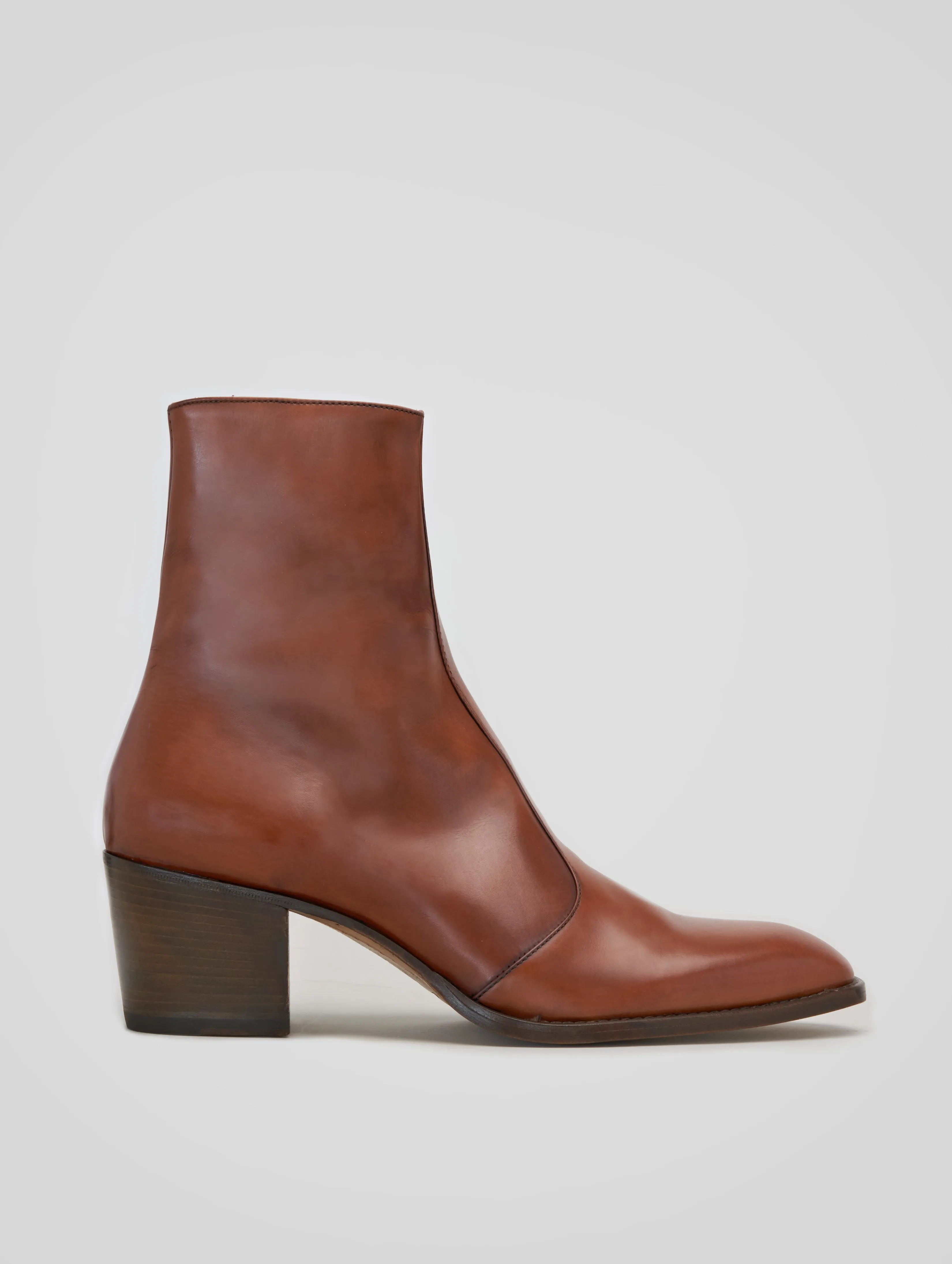 ROMAN 60MM ANKLE BOOT IN BRICK CALFSKIN