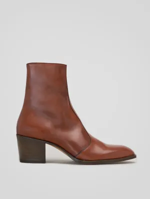 ROMAN 60MM ANKLE BOOT IN BRICK CALFSKIN