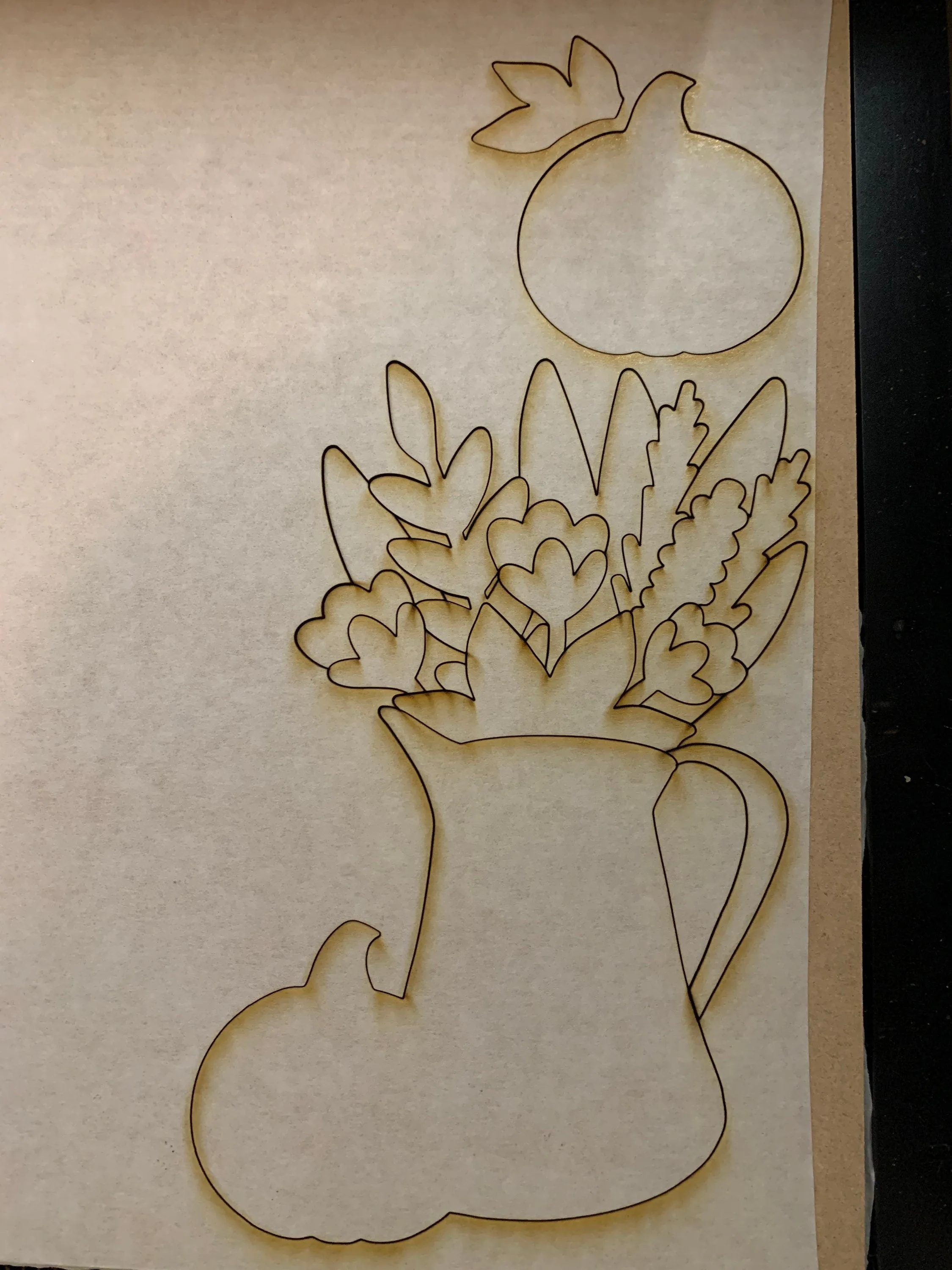 Rustic Farmhouse Pumpkin Autumn Foliage Shelf Sitter - Seasonal Sign Making and DIY Kits - Cut File For Glowforge Lasers - Digital SVG File