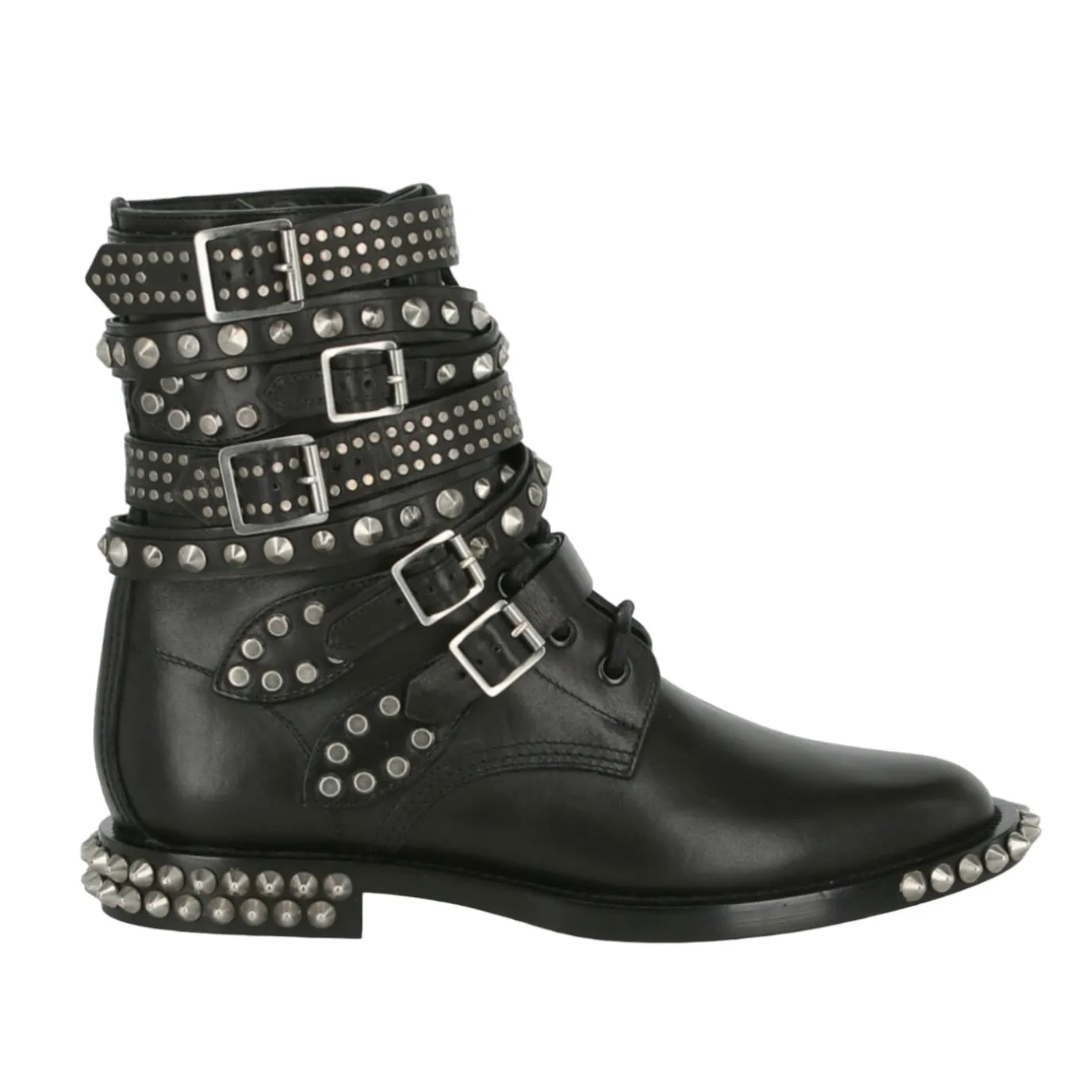 Saint Laurent Shoes, Black Studded Ranger Combat Boot (size 37)