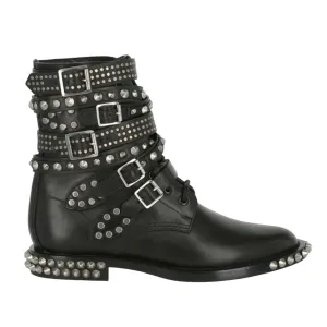 Saint Laurent Shoes, Black Studded Ranger Combat Boot (size 37)