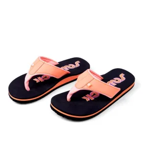 Saltrock Womens Cora Retro Flip Flops Peach Black
