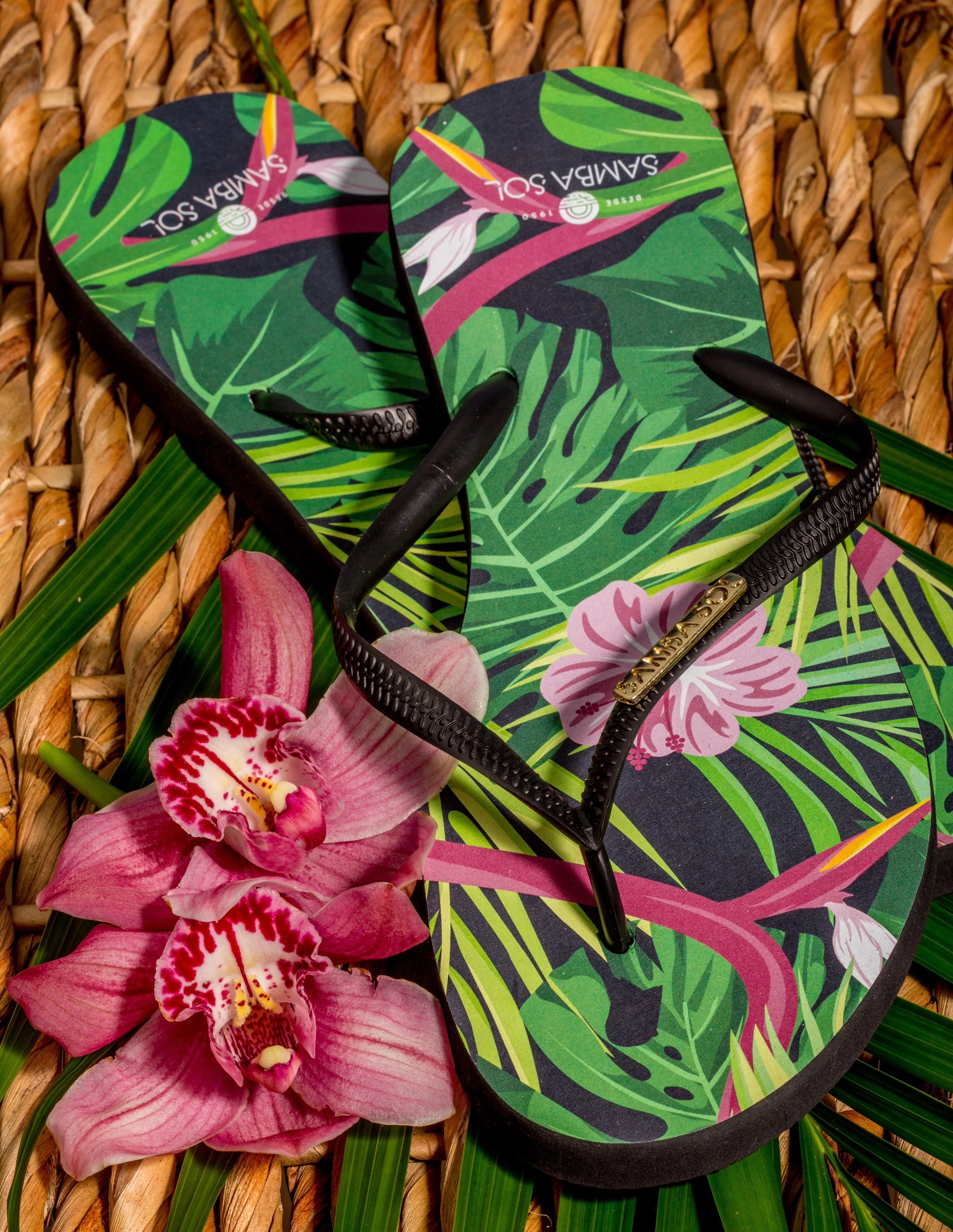 Samba Sol Women’s Fashion Collection Flip Flops - Tropical