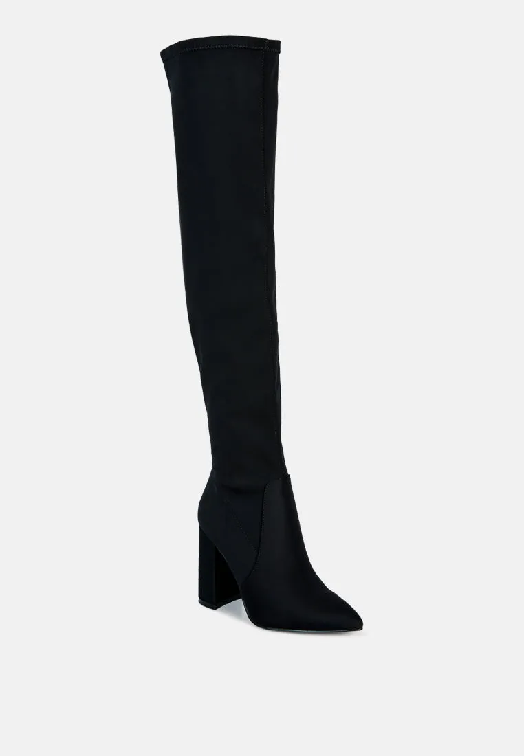Schiffer High Block Heeled Long Boot By Ruw