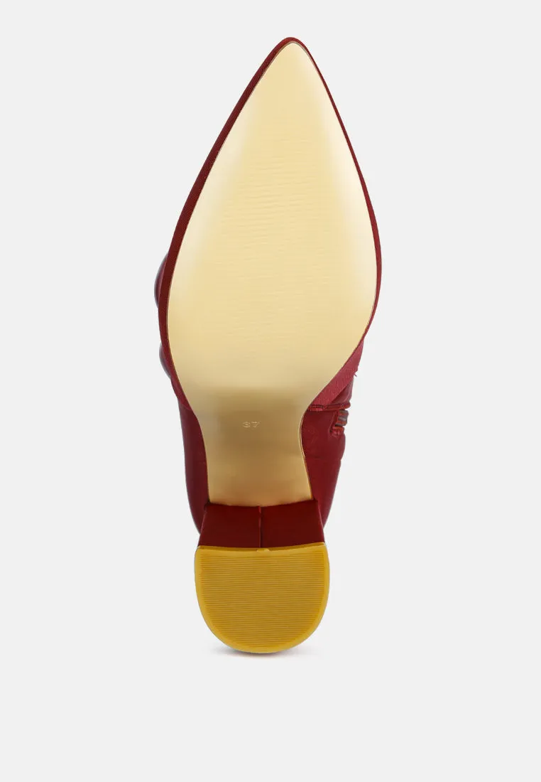 Schiffer High Block Heeled Long Boot By Ruw
