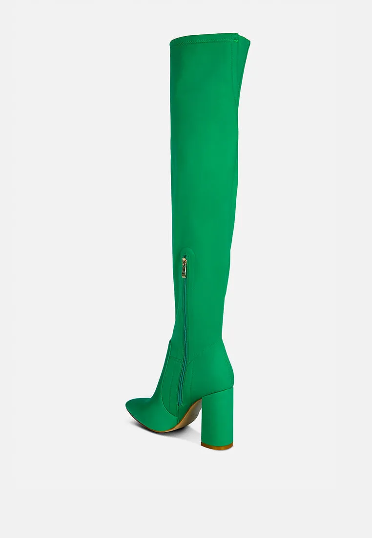 Schiffer High Block Heeled Long Boot By Ruw