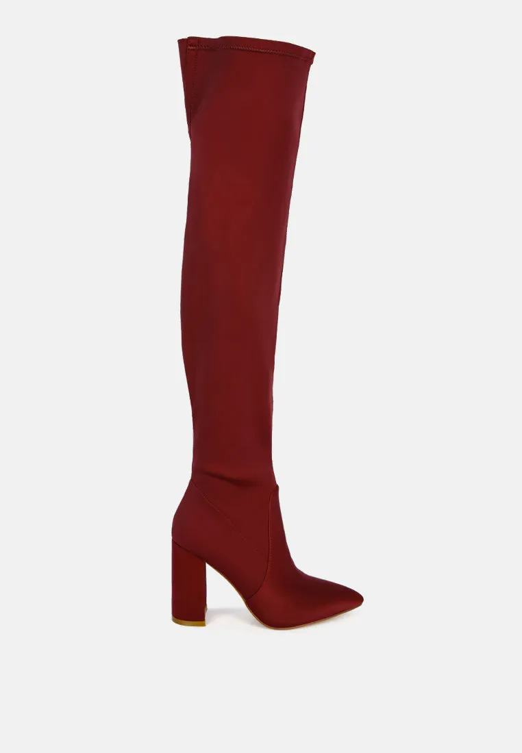 Schiffer High Block Heeled Long Boot By Ruw