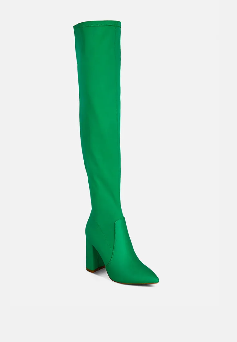 Schiffer High Block Heeled Long Boot By Ruw