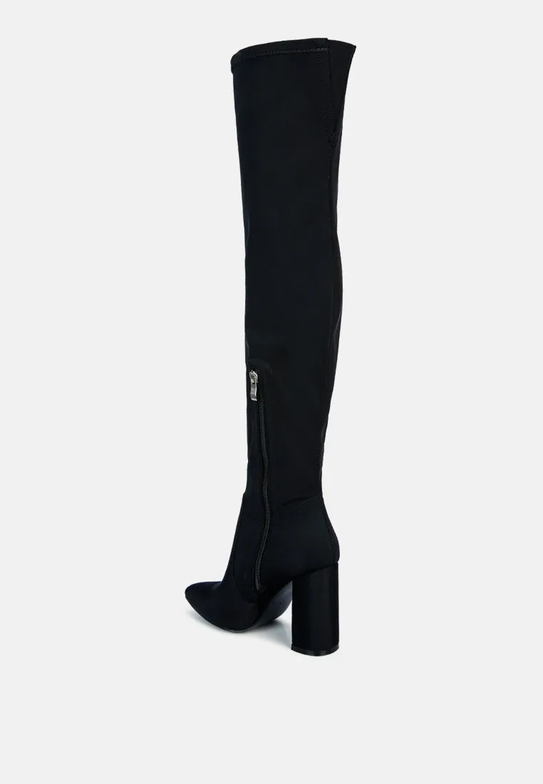 Schiffer High Block Heeled Long Boot By Ruw