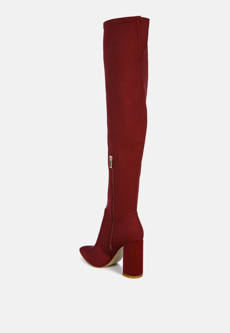 Schiffer High Block Heeled Long Boot By Ruw