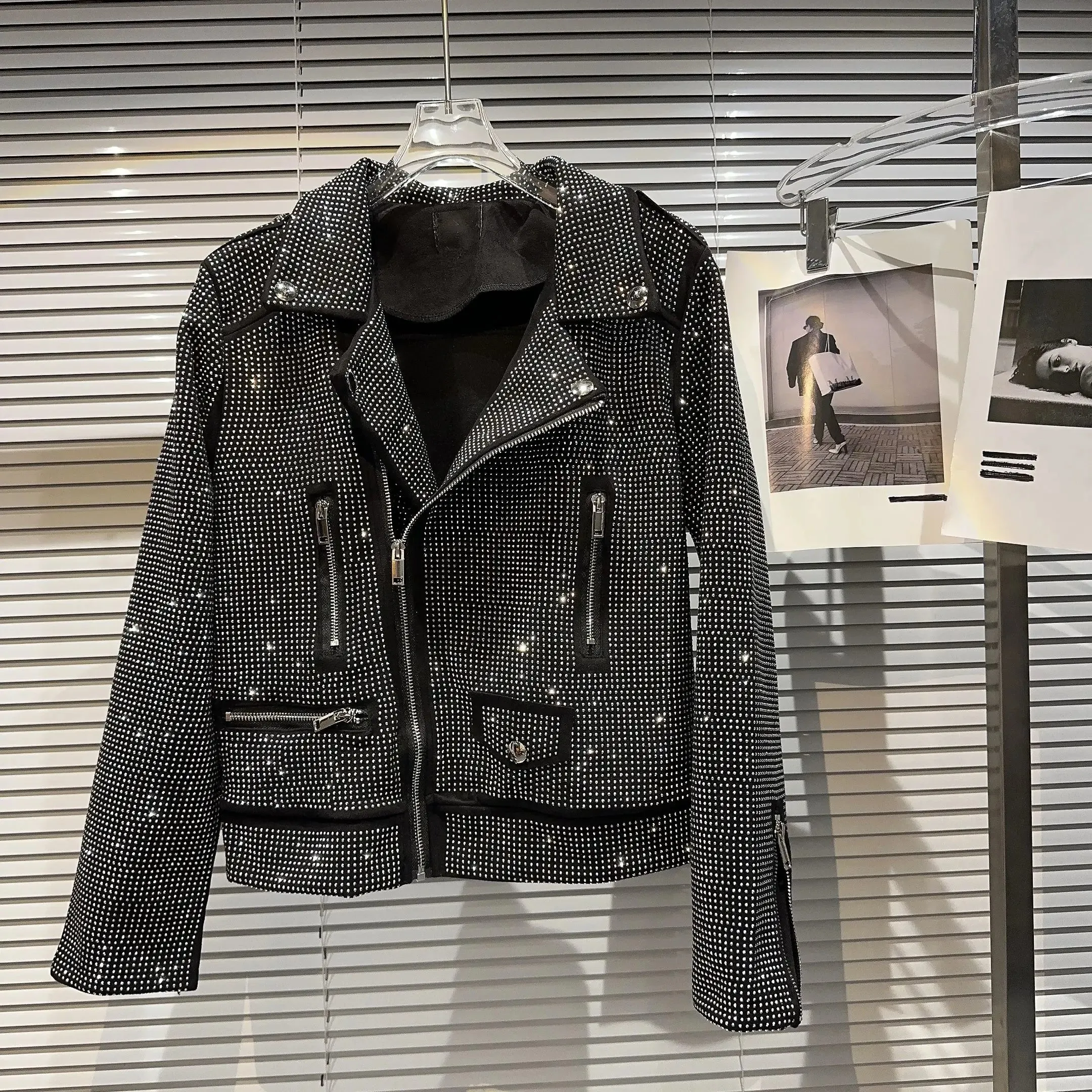 Sequin Biker Jacket