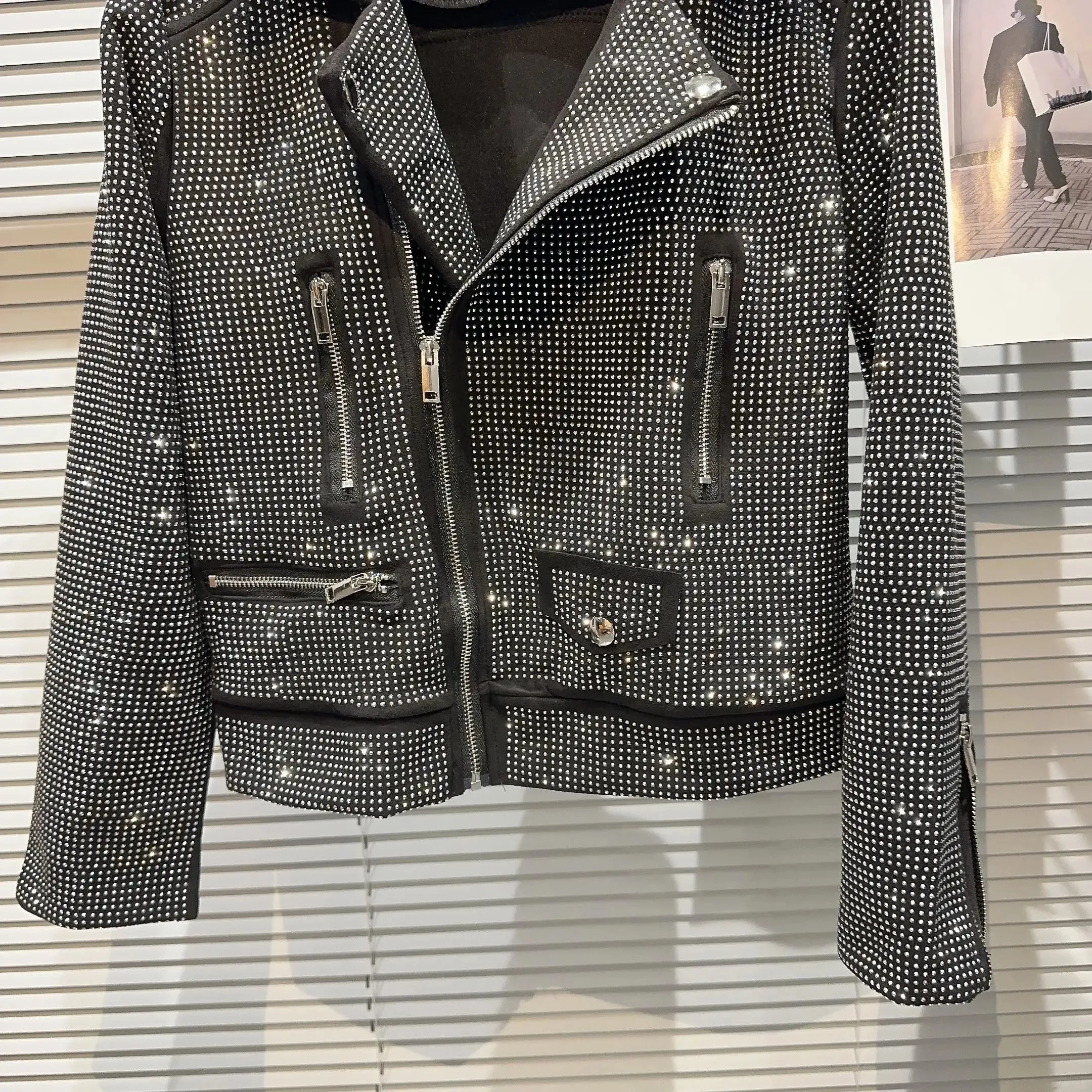 Sequin Biker Jacket