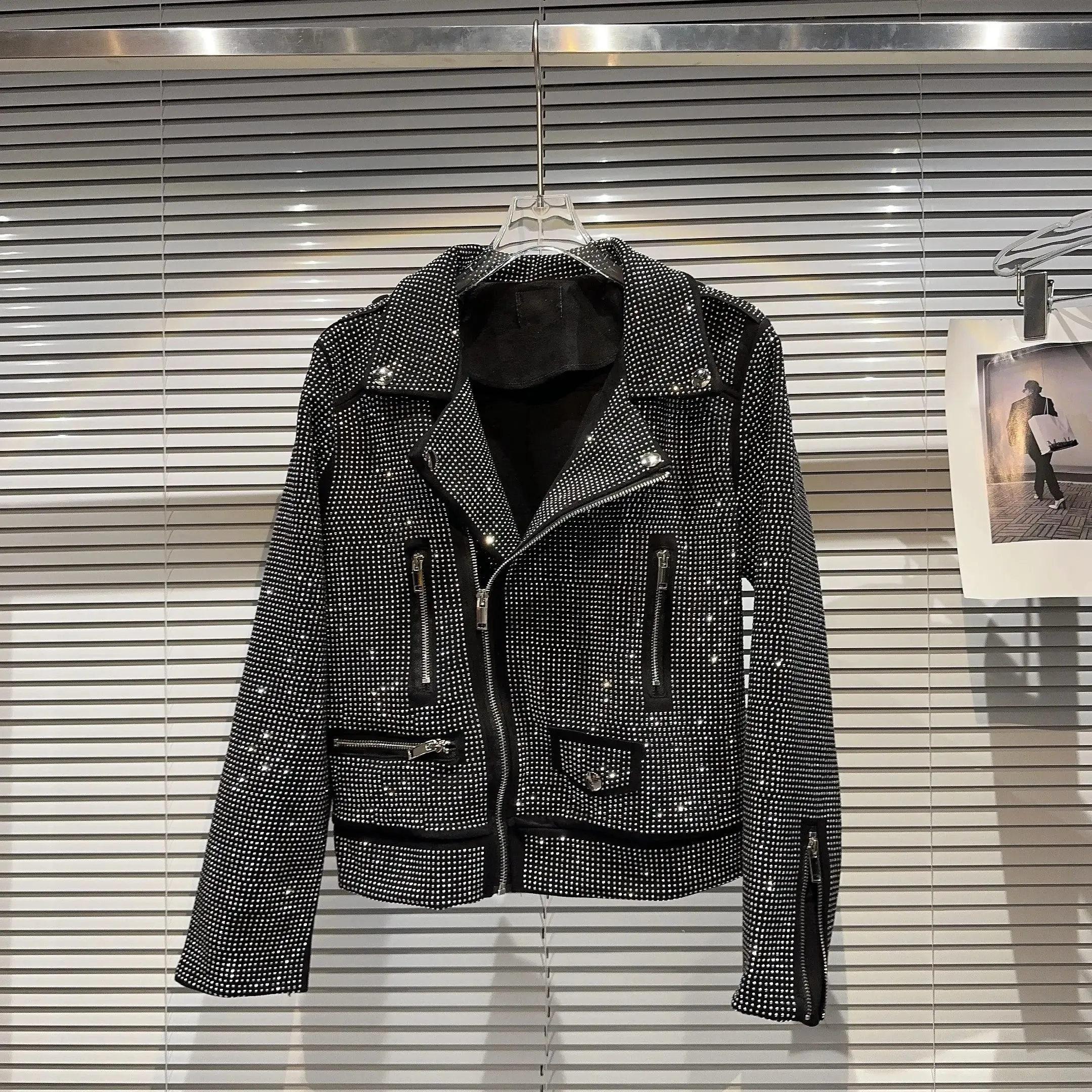 Sequin Biker Jacket