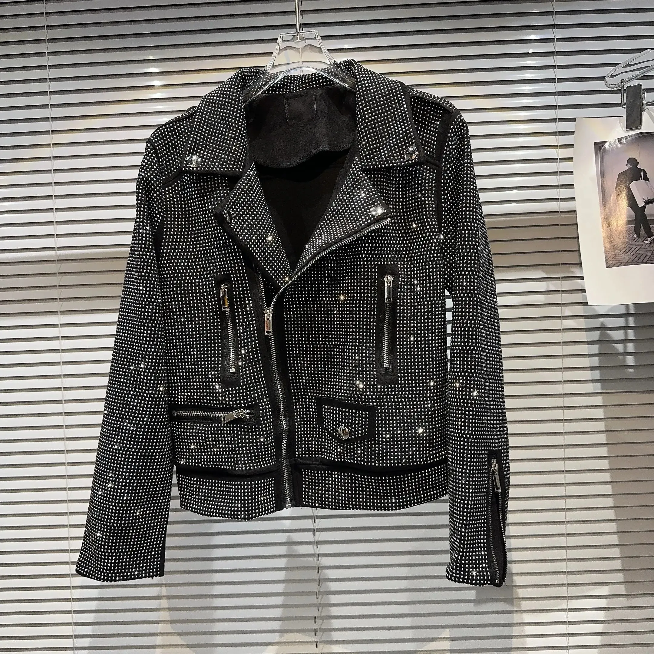 Sequin Biker Jacket