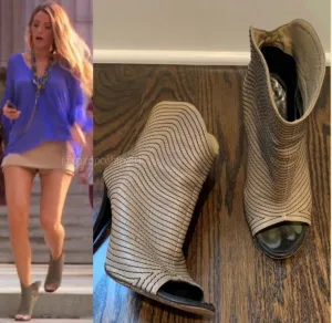 Serena van der Woodsen’s Giuseppe Zanotti Leather Open Stitch Ankle Boots 7