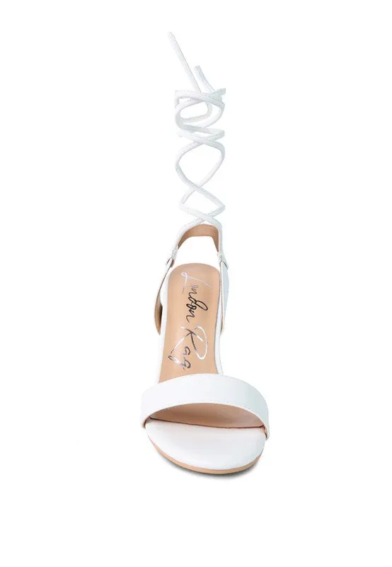 Sheeny Clear 4" Stiletto Heal Lace Up Sandals