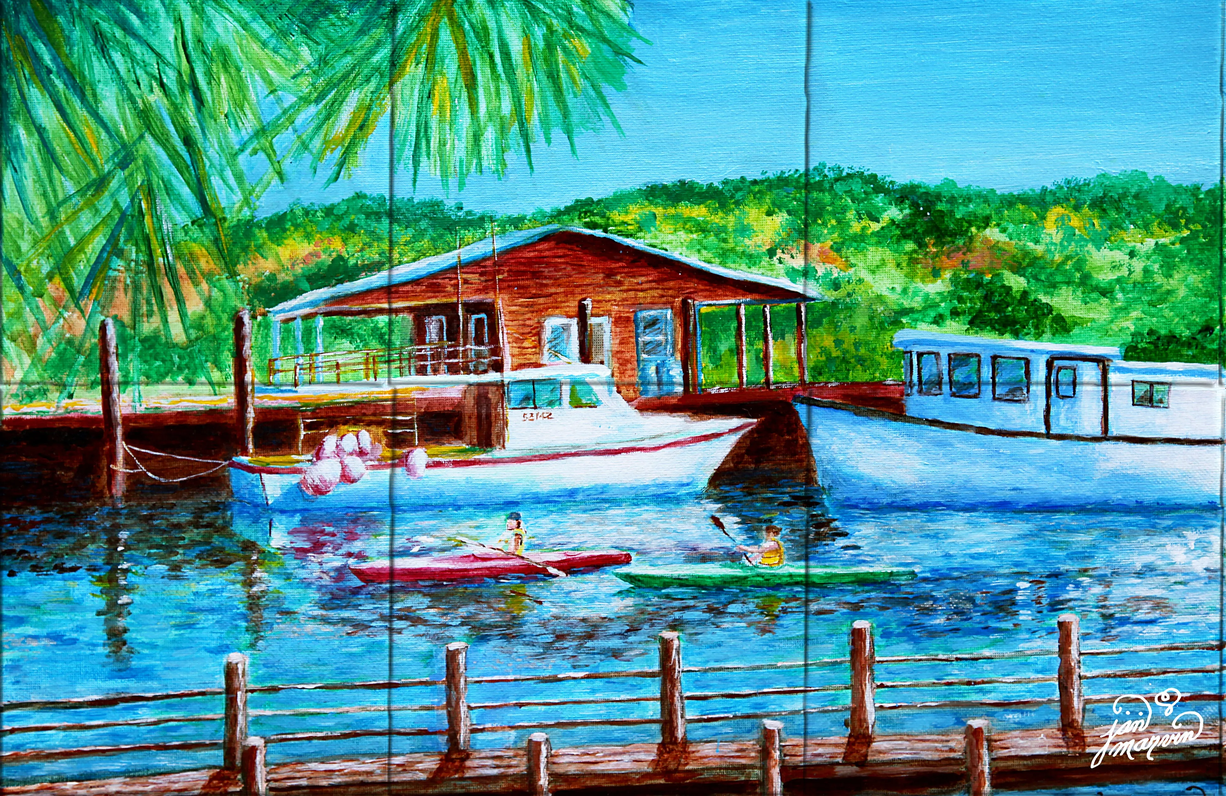 Shem Creek Tile Mural, High Quality (won't fade), Indoor or Outdoor, Beach Wall Tiles, Backsplash, Shower, Mosaic