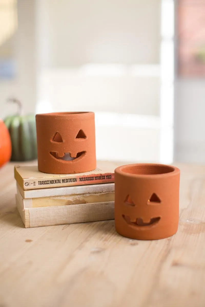 Short Terracotta Jack-O-Lantern (Pack of 6)