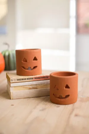 Short Terracotta Jack-O-Lantern (Pack of 6)