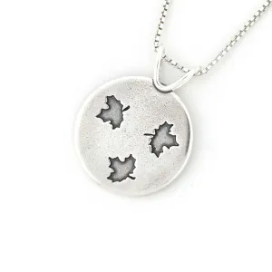 Silver Falling Maple Leaves Pendant
