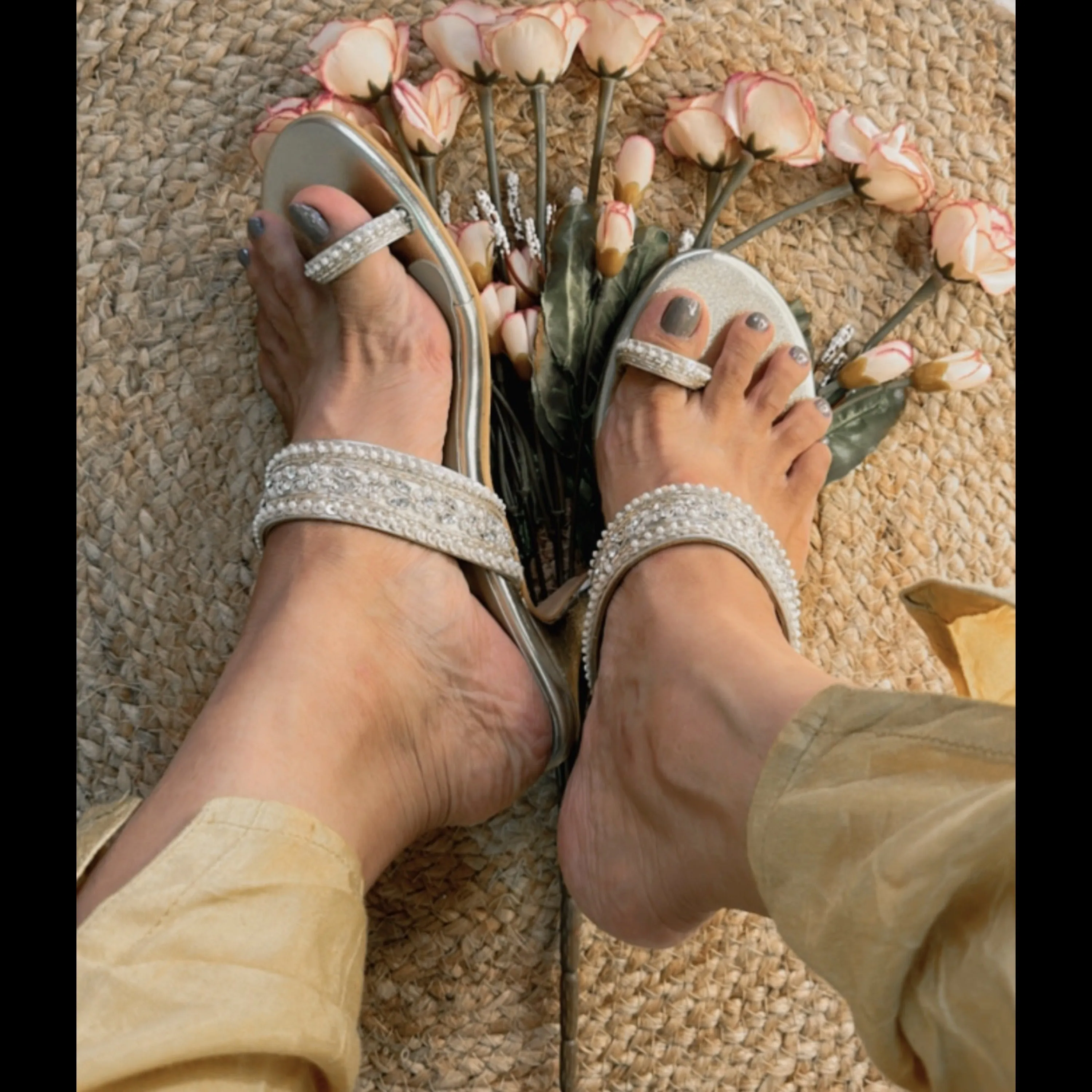 Silver Pearl Heels
