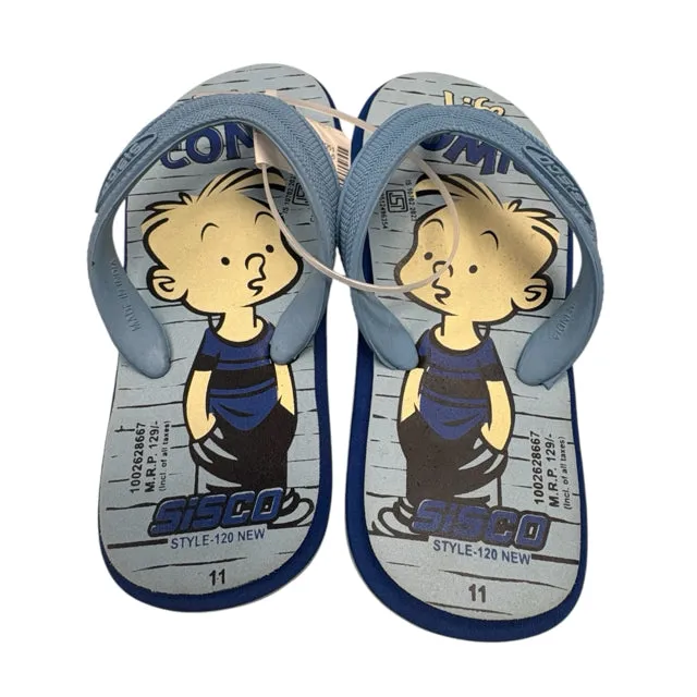 Sisco Boy's Blue Flip Flops Size 11