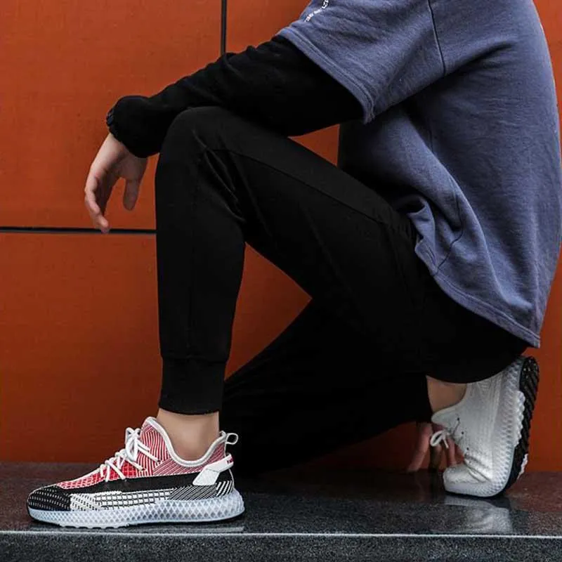 Size 39-44 Summer Men Sneakers Lightweight Breathable Basketball Running Shoes Student Deodorant Flying Woven Mesh Sports Shoes