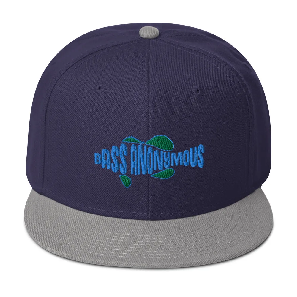 Snapback Hat-Bass Anonymous Swim Logo Blue
