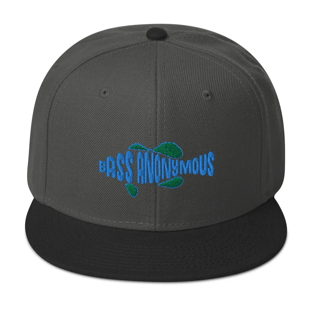 Snapback Hat-Bass Anonymous Swim Logo Blue