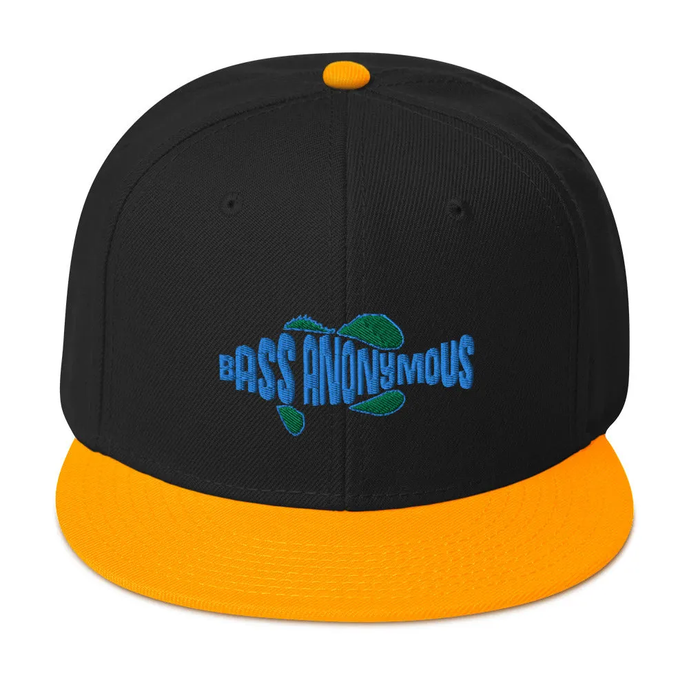 Snapback Hat-Bass Anonymous Swim Logo Blue