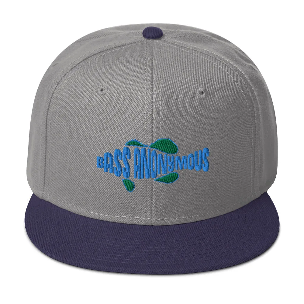 Snapback Hat-Bass Anonymous Swim Logo Blue