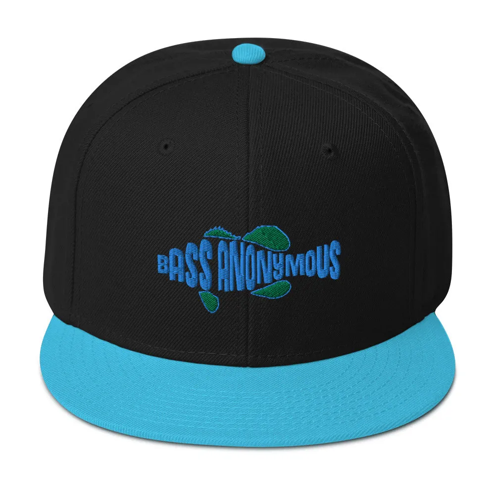 Snapback Hat-Bass Anonymous Swim Logo Blue