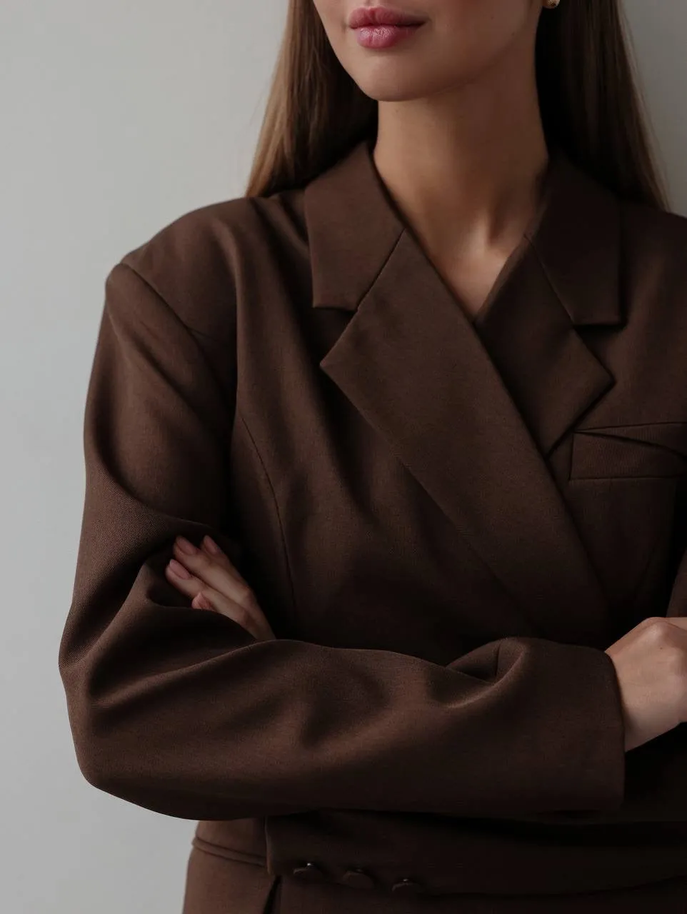 Sophisticated Brown Tailored Dress