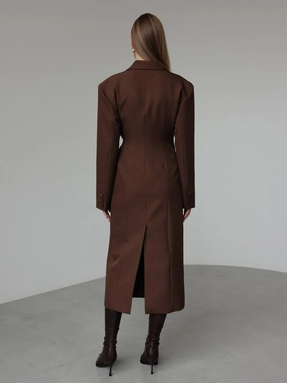 Sophisticated Brown Tailored Dress