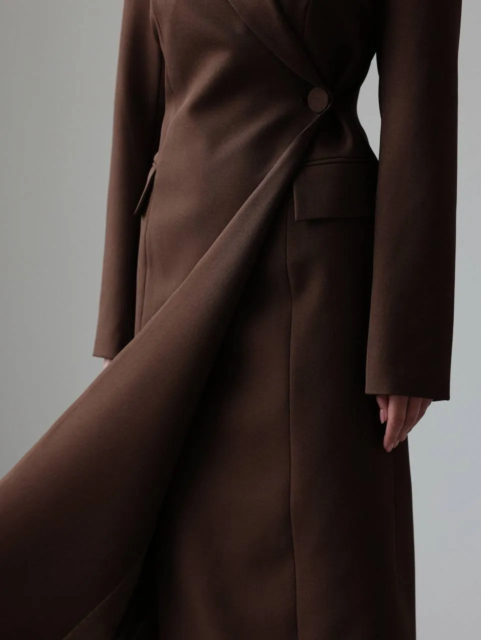 Sophisticated Brown Tailored Dress