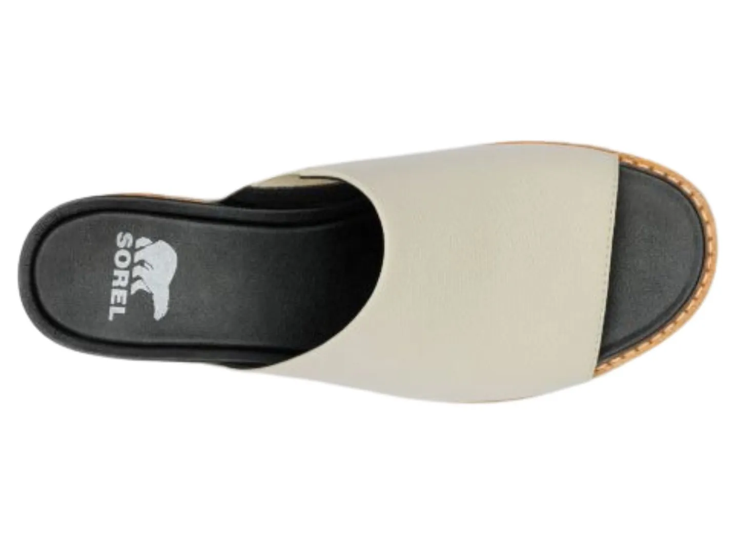 Sorel: Joanie IV Slide Wedge in Chalk/Black