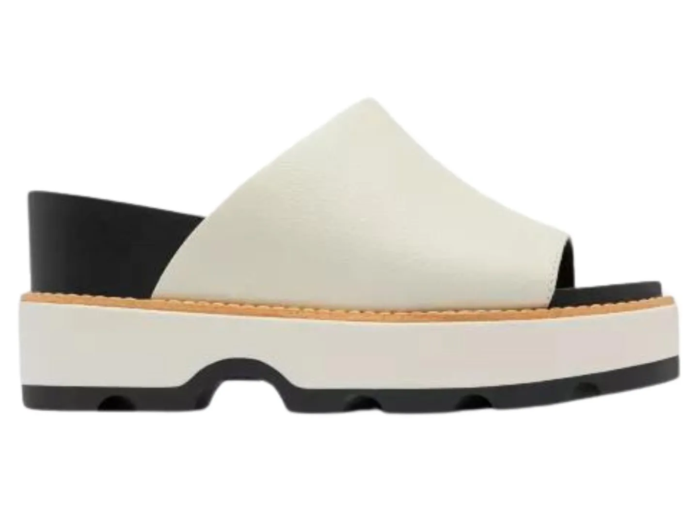 Sorel: Joanie IV Slide Wedge in Chalk/Black