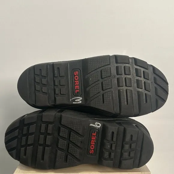 Sorel Lined Black With Red Winter‎ Boots Sz 4