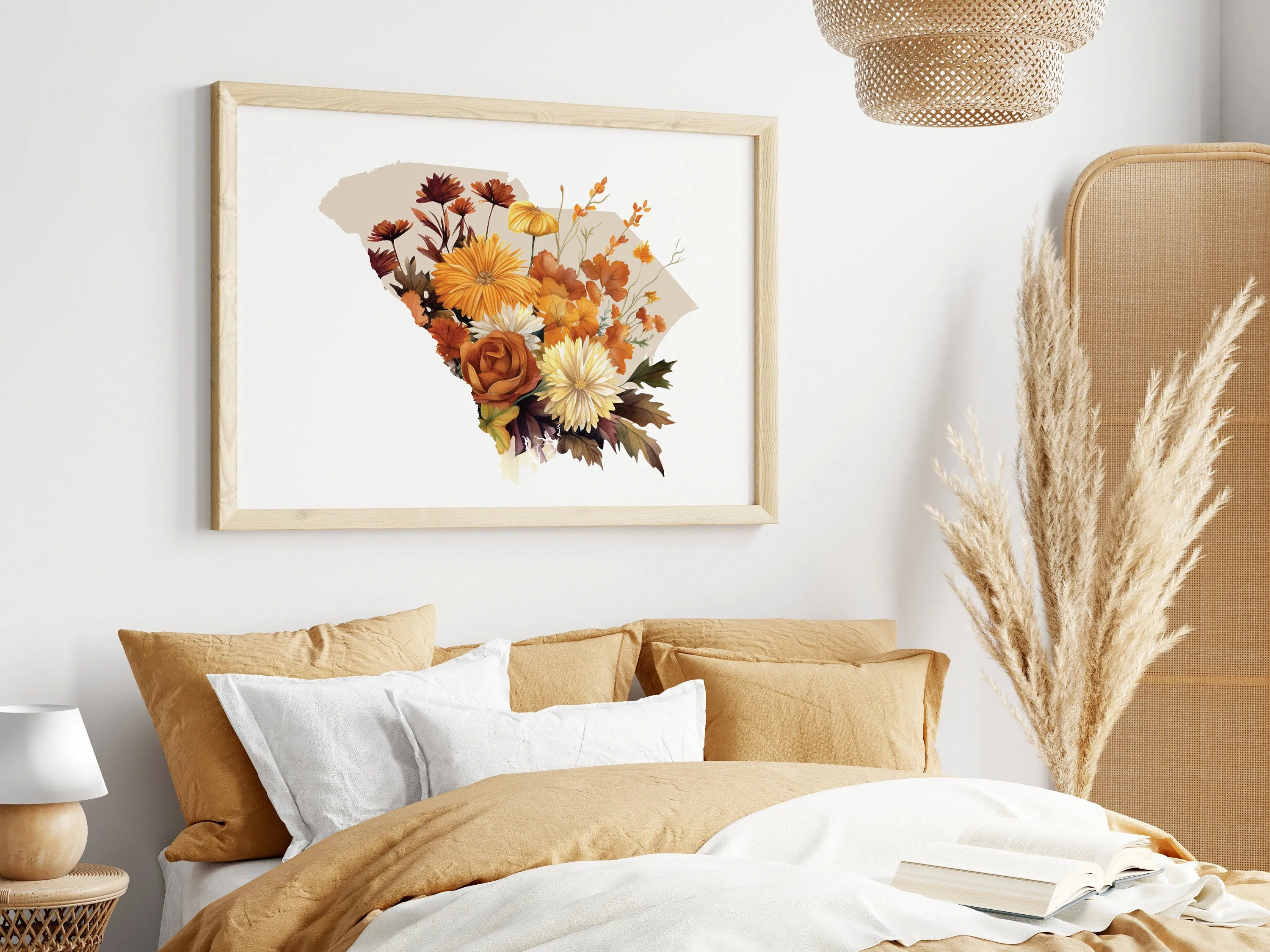 South Carolina Fall Wall Decor | Autumn Art Print | Southern Fall Home Decor | Seasonal Art for Cozy Spaces