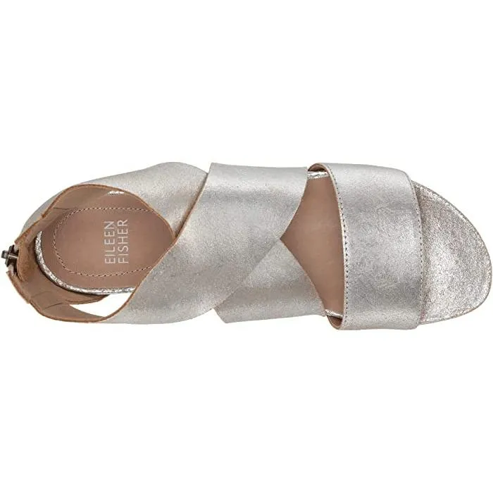 Sport Crisscross Frozen Metallic Platform Sandals
